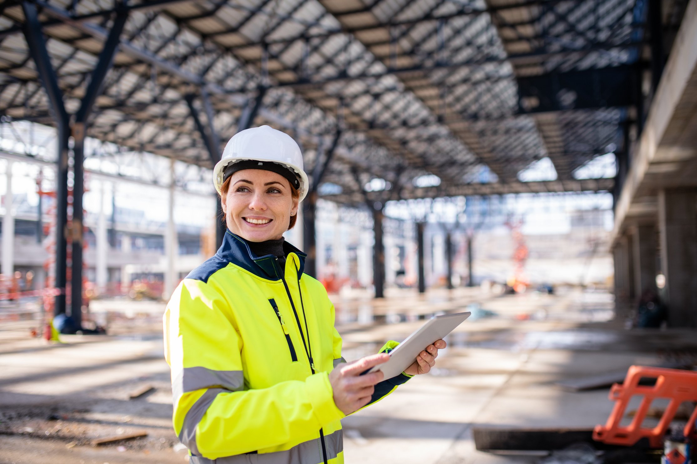 Woman Engineer at a Construction Site